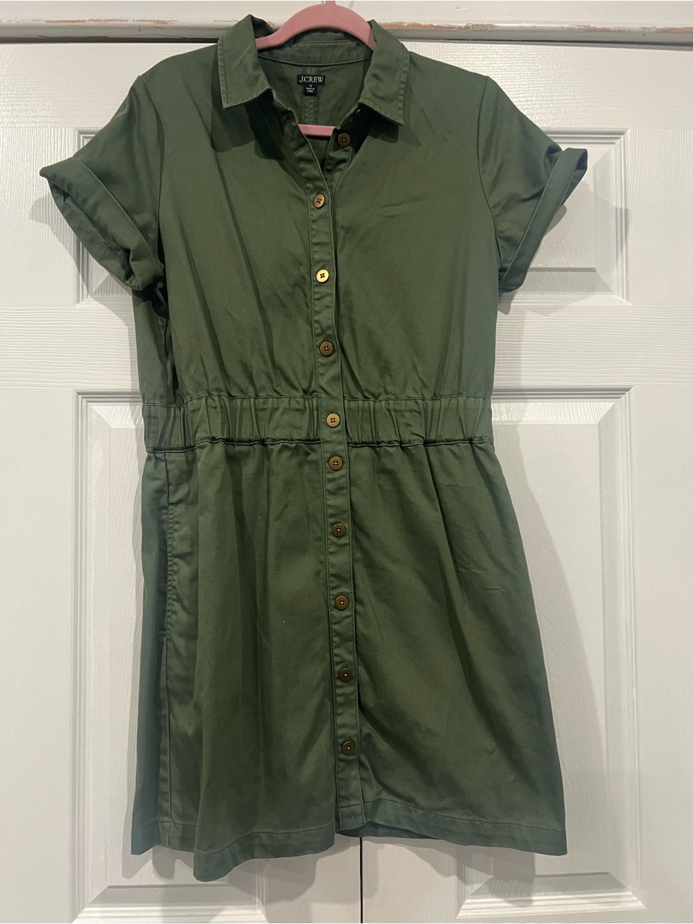 J. Crew Olive Shirt Dress with Button Front